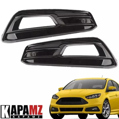 Par de luces antiniebla delanteras negras cubierta bisel ajuste apto para Ford Focus ST 2015-2018 Foto 1 de 4