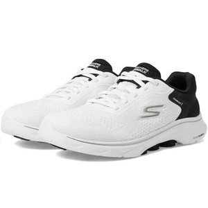 Skechers Womens Go Walk 7 Cosmic Waves Athletic Walking Sneaker - White Black 7 - Picture 1 of 5