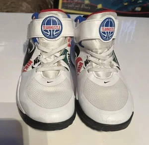 Nike Team Hustle weiß Mesh Schnürschuhe Basketball Turnschuhe Kinder/Jugend Schuhe 2 Jahre - Bild 1 von 13