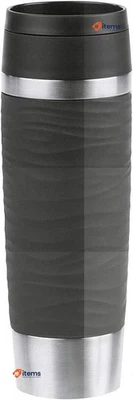 Emsa N20225 Travel Mug Wave Insulating 0.5 L New Comfort Screw Cap Black - Image 1 of 2