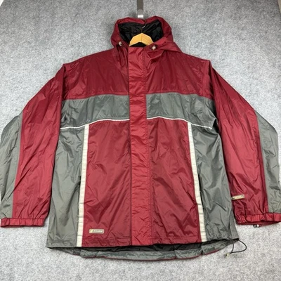 Stearns Dry Wear Rain Jacket Mens Size L Red Full Zip Hooded Waterproof Coat - Image 1 of 4