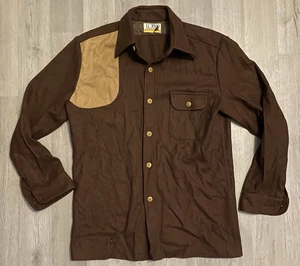 VINTAGE Pendleton Lobo Wool Flannel Shirt Size Medium Brown Rodeo Western Cowboy - Picture 1 of 15