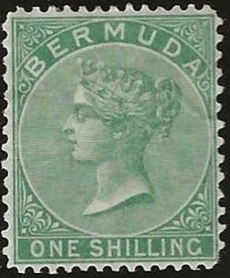 Bermuda 1865 ☀ 1sh perforation 14 : 12 1/2 ☀ Mint hinged - Image 1 of 2