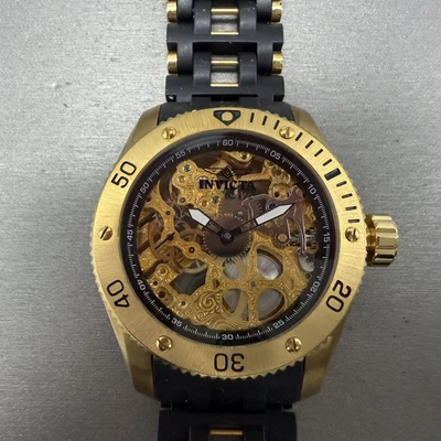 Invicta Sea Spider relógio masculino 50mm mostrador esqueleto ouro manual vento LEIA!!!!!!!!!!! - Imagem 1 de 4