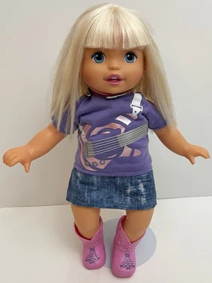 Muñeca Mattel Little Mommy cabello rubio ojos azules 14 pulgadas vinilo tela 2011 Foto 1 de 4