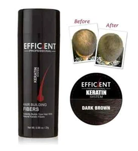 EFFICIENT Keratin Hair Loss Powder Concealer Thickening Fiber, Dark Brown 28g - Picture 1 of 6