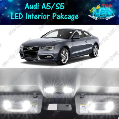 Комплект белых внутренних светодиодных фар для Audi A5 S5 B8 2008–2015 годов выпуска без ошибок - Изображение 1 из 4