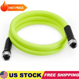 Short Garden Hose 5/8 in x 6 ft with Swivel Grip Handle and Aluminum Fittings - Picture 1 of 12
