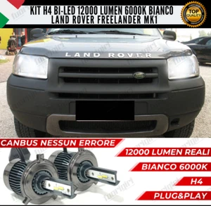 KIT LED H4 LAND ROVER FREELANDER MK1 BIANCO CANBUS 12000 LUMEN BI-LED NO SPIA - Picture 1 of 12