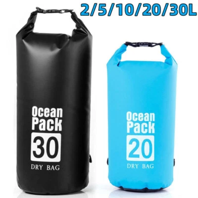 DRYBAG TASCHE SEESACK PACKSACK WASSERDICHT 2L 5L 10L 20L 30L ROLLBEUTEL 500D  - Bild 1 von 4