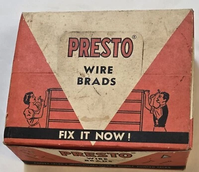 Vintage Presto Wire Brads - Box contains 10  1/4 pounds boxes - Image 1 of 4