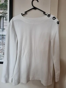 COUNTRY ROAD Womens Long Sleeve Top Size XS Cotton Blend Top White - Picture 1 of 8