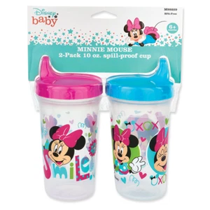 Disney Minnie Mouse Spill Proof Cup Sipper Cups 10 oz Sippy Cup Leak Proof 2 Set - Picture 1 of 8