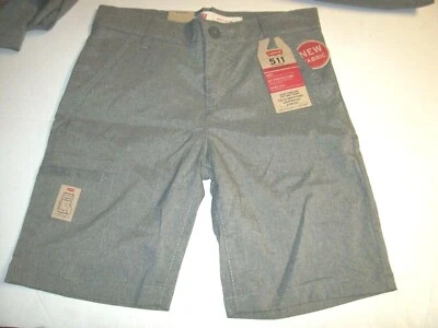NEW Levis sz  10  light gray performance 5 pocket shorts boys youth 511 Slim fit - Image 1 of 4