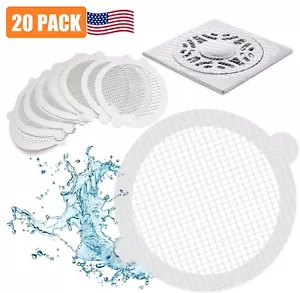 20PCS Disposable Shower Drain Hair Catcher Mesh Stickers Bathroom Bathing Shower - Picture 1 of 15