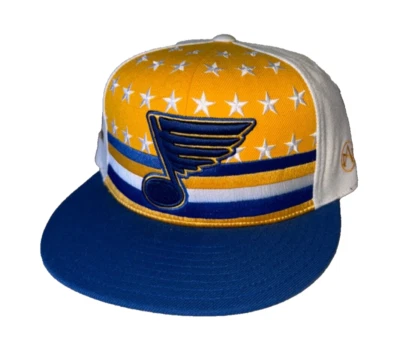 St. Louis Blues NHL Patriot Fitted Hat Cap Size 7 1/8 - PLEASE READ DESCRIPTION - Image 1 of 3