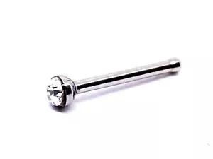 Borchia naso 2 mm cristallo profondità coppa 20 g (0,8 mm) acciaio chirurgico... - Foto 1 di 7