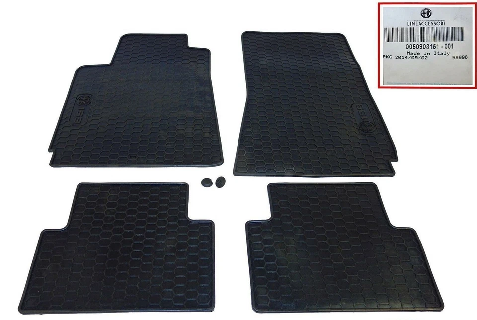 SET TAPPETI IN GOMMA 4 PEZZI ALFA ROMEO 159 ORIGINALE 50903151 - Immagine 1 di 1