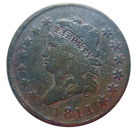 Large cent/penny 1811 perfect date collector coin Cover
