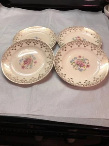 Royal National Brotherhood Operative Potters 22k Gold Bread Plates(4) #5186 - Picture 1 of 7