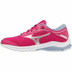 Mizuno Junior Kids Wave Rider 25 Lace Up Mesh Running Shoes Trainers - Pink