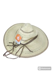Pistil Women’s Wide Brim Sahara Striped Straw Sun Hat - Picture 1 of 4