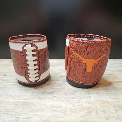 2 Pack NCAA Texas Longhorns Wilson Football Can Cooler, Coozie, Koozie, Coolie Cover