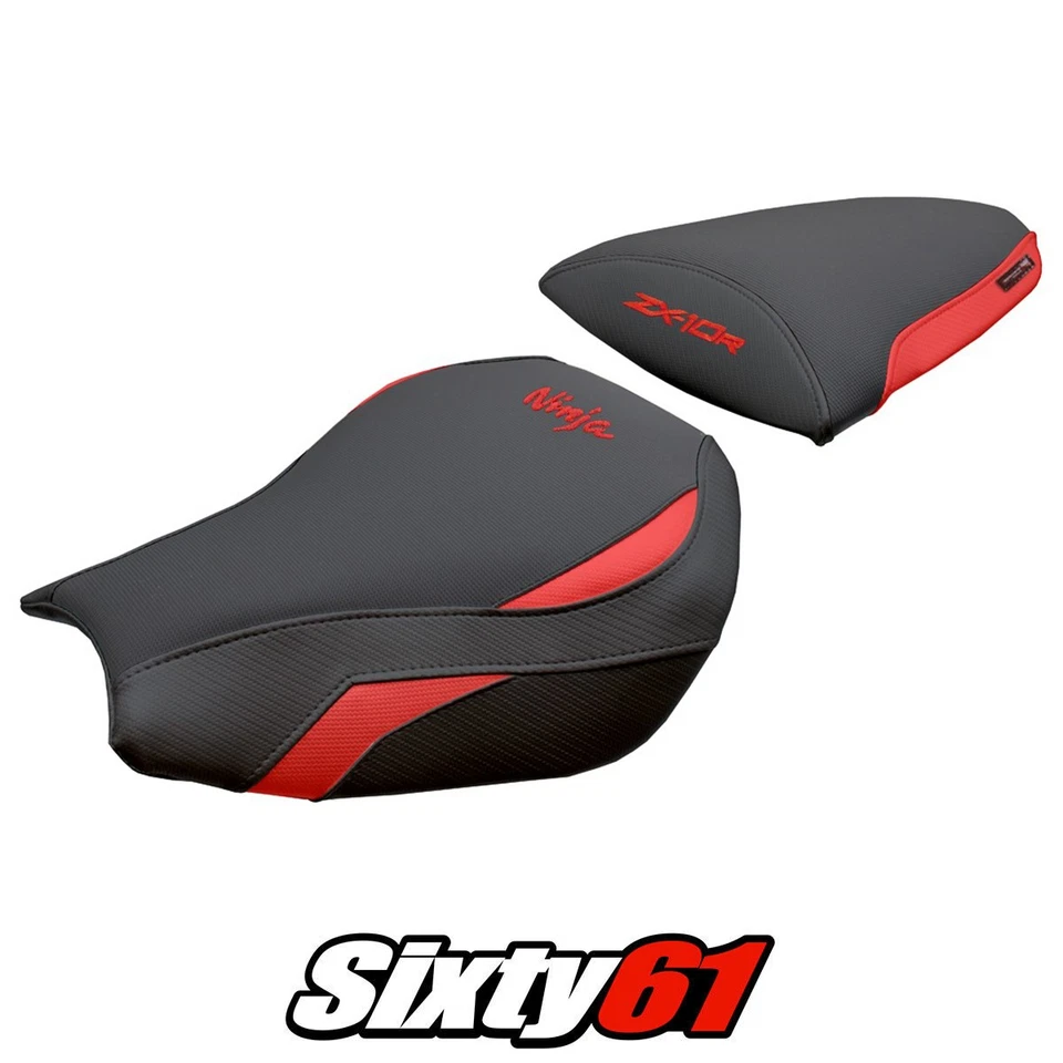 川崎 Ninja ZX 10 R 2006 - 2007 座椅套 Tappezzeria 舒适红色黑色 — 第 1/4 张图片