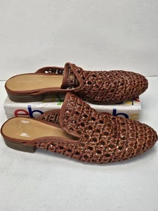 American Eagle Sandals Womens Size 6 Brown Weaved Mesh Slip On Low Heels Shoes - Picture 1 of 7