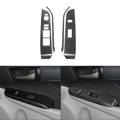 6X Carbon Fiber Front Door Window Lift Panel Cover Trim For Toyota Camry 2012-14 - image 1 of 4