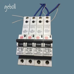 JOB LOT X 4 WYLEX RCBO 2 X NSBS6-B/1 B6 2 X NSBS32-B/1 B32 WYLEX RCBO 8" LEADS - Picture 1 of 4