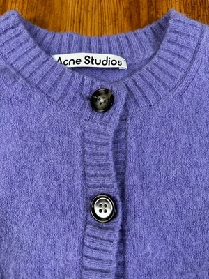 Acne Studios Cardigan Crop Alpaca Wool Women Lavender XS - Image 1 of 4
