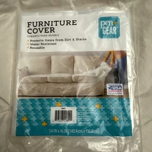 Pen+Gear Reusable & Water Resistant Furniture Cover Bag, 134" x 46" - Clear - Afbeelding 1 van 2