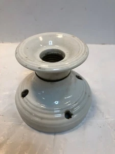 Antique Porcelain SIngle Socket Ceiling Wall Sconce Fixture Light Hard Wired - Picture 1 of 8