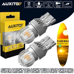 AUXITO 7443 7440 Amber Yellow LED Light Turn Bulb Signal Canbus INDICATOR IP68 - Imagen 1 de 9