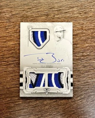 2020 Topps Triple Threads T.J. Zeuch Rookie Patch Auto White Whale 1/1 RC - Image 1 of 2