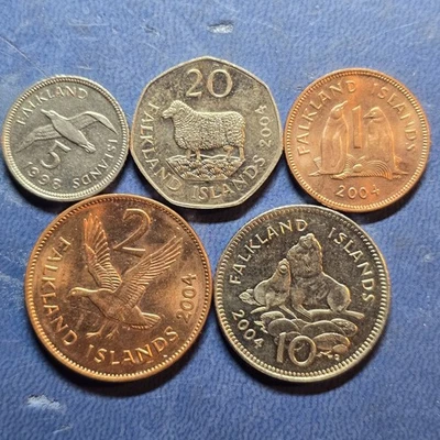 Nice Lot Of 5 Different Coins From The Falkland Islands (28) - Image 1 of 4