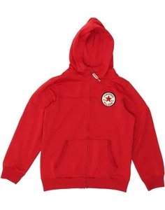 CONVERSE Girls Graphic Zip Hoodie Sweater 12-13 Years Large Red Polyester CP68 - Picture 1 of 3