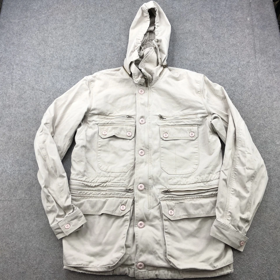 French Connection FCUK Jacket Mens Medium Hooded Utility Workwear FGU Pockets - Image 1 of 4