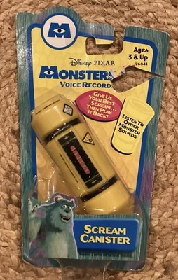 Gravador de voz Disney Monsters Inc Scream Canister novo raro - Imagem 1 de 2
