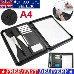 A4 Portfolio Zipped conference folder Business document Case Bag File Organiser - Picture 1 of 12