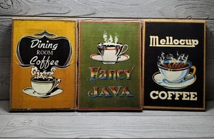 Coffee House Art, Coffee Bar, Kitchen Decor, Retro, Diner Set Of 3 - Picture 1 of 6