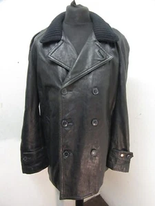 VINTAGE CLERK & TELLER LEATHER TRENCH COAT JACKET SIZE UK XL - Picture 1 of 22