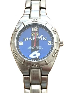 1990s Mark Martin Watch NASCAR #6 Vintage Water Resistant Stainless New Battery - Picture 1 of 7