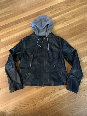 New Look Black Faux Leather Jacket Woman’s Size Xl - Image 1 of 4