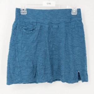 Falda Toad&Co Samba Wave mezcla de algodón orgánico pull on a line azul para mujer pequeña - Imagen 1 de 5