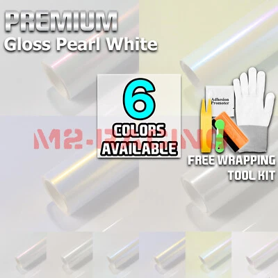 Envoltura de vinilo blanco perla brillante premium completo auto pegatina sin burbujas Foto 1 de 4