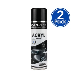 CAR-REP Professional Automotive Gloss Acrylic Aerosol 500ml Black x 2 Pack - Picture 1 of 2