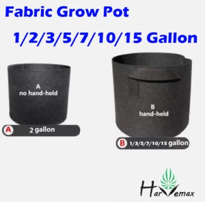 5x Fabric Hydroponic Plant Grow Pots Grow Bag 1/2/3/5/7/10/15/20/30/45/65 Gallon - Picture 1 of 7