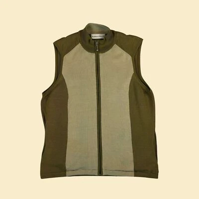 Chaleco de golf verde años 90 de Fairway & Greene, talla S a M chaleco de golf vintage con cremallera Foto 1 de 4